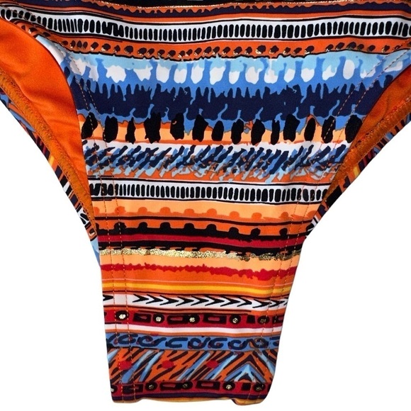 NWT LA VIE EN ROSE BIKINI BOTTOM SIZE S ORANGE SIDE BANDS - Picture 5 of 15